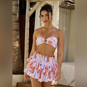 Blanco by Nature Pink and Orange Top and Skort Set